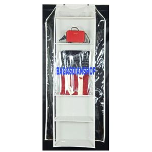 Rak Tas Gantung Jumbo Putih dengan Resleting