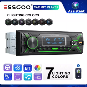 ESSGOO Single 1 Din Car Stereo Radio Bluetooth MP3 Car Player FM Receiver USB/TF/AUX Radio