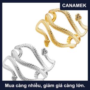 【CANAMEK】 Mở Con Rắn Trên Cánh Tay Bangle Vòng Đeo Tay Có Thể Điều Chỉnh Cánh Tay Cuff Bangle Vòng Đeo Tay Cho Phụ Nữ Đồ Trang Sức Thời Trang