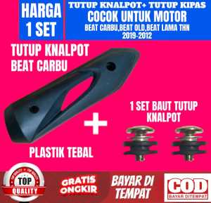 [ 1set ] paket cover tutup knalpot beat carbu + tutup kipas radiator standart BEAT CARBUBEAT OLD BEAT LAMA TAHUN 2009-2012