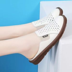 (JULYHOT)Womens Summer Mule Sandals - Soft Sole Non-Slip Hollow Out Slip-On Casual Shoes