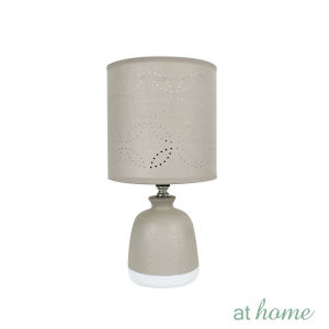 AT HOME Lighting Essential Ziggy Table Lamp Monochromatic Embossed Ceramic Base Design Laser-Cut Fabric Nordic Home Decoration