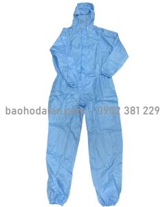 Áo liền quần chống tĩnh điện màu xanh (có size)