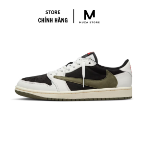 [Sale Auth] Giày JD1 Low Travis Scott Olive x Sneaker JD1 Thể Thao - Tặng Tất Vớ [Running Shoes]
