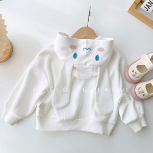 4-9 Years Kids Girls Cute Cartoon Zip-up Long-sleeved Spring Jacket Cotton Autumn Hooded Coats