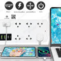 ปลั๊กไฟ 8ช่อง ทางพร้อมพอร์ต USB+PD 3ช่อง ปลั๊กไฟ 8ทาง  ซ็อกเก็ตขยาย USB ซ็อกเก็ตไฟ ปลั๊กไฟ 3 M/5 m/8 m. 
