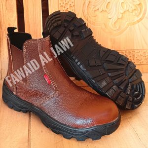 Sepatu Safety Safeti Septi Elastis Slip On King Skn Ujung Besi Keselamatan Kerja Proyek Pabrik Pom Bengkel Mekanik Touring Hiking Batu Bara Kulit Terbaik