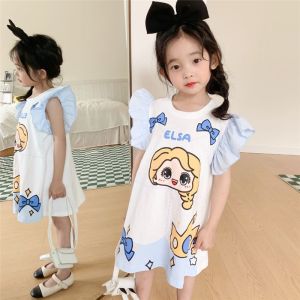 YESSBABY SIZE(90-140)Kaos COCO PRINCESS Dress Anak Perempuan Bayi Putri Kartun Anak Cewek Gaun Berusia 1-7 Tahun Kaos Snow White Frozen Elsa