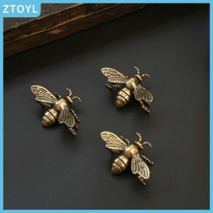 ZTOYL  Vintage Brass 1pc 2pcs Mini Bee Collectible Figurines - Handmade Antique Desk Decorations - Ideal Gift For Home Office Collector