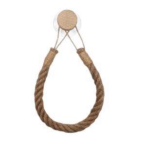 YERZ Hand-Woven Toilet Paper Wood Hook No-Drill Natural Unscented Fabric Towel Storage Rack Hook Accessories Creative Wall-Mounted Organizer Home Use
