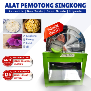 Mesin Potong Singkong Keripik Listrik Pemotong Rajang Kripik Ubi Talas Dinamo 135Watt