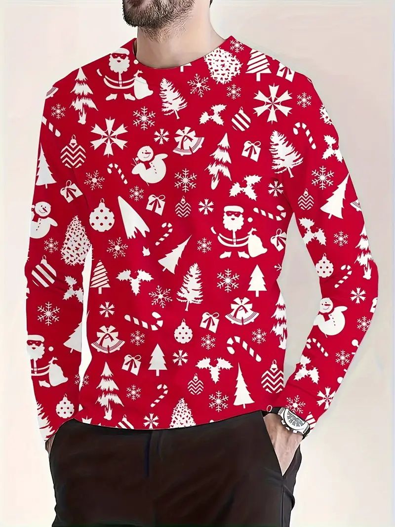 [Local Stock] ZEEMIN Halloween Christmas Men's Merry Christmas Long ...