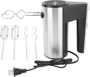 500W Hand Mixer with Turbine Boost 5 Speed Electric Food Beater for Whipping Mixing Baking Cake Dough Stainless Steel Kitchen US Plug 110V