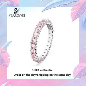 💖 Swarovski 💖 Ladies Fashion S925 Sterling Silver Ring 5658856 Matrix Pink Crystal Gemstone ring Valentine gift Birthday gift