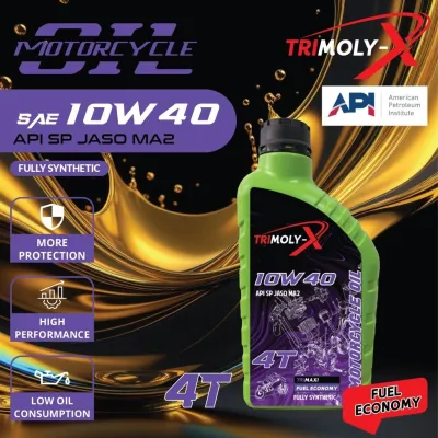 TRIMOLY-X TRIMOLYX 4T 10W40 1L Fully Synthetic API SP JASO MA2 Motorcycle Engine Oil