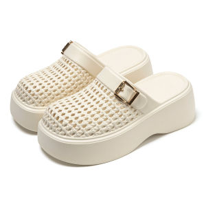 [Free Shipping] 2026 New Half-Coverage Slippers For Women Designed For Outdoor Wear In Summer Featuring A Hollow Breathable Design A Closed-Toe Style And A Slip-On Mule Design With Thick Soles Perfect As Sandals For Mothers
