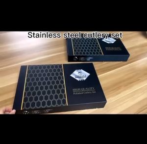 24 Piece Set Knife Spoon And Fork Gift Box Cutlery Stainless Steel European Style Tableware Peralatan Makanan