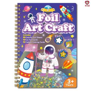 [SG Seller]Princess Unicorn Foil Art Book Foil Art Craft Activity Book for Girls Princess & Unicorn Theme Peel-and-Press Sparkle Art Kit