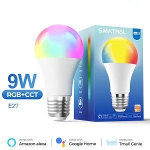 Bóng Đèn LED RGB 9W 10W Đèn Điều Khiển Thông Minh Có Thể Điều Chỉnh Độ Sáng 220V Đèn Đổi Màu Tạo Không Gian Sống Động