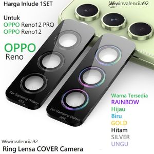 2024!! RIng Pelindung Kamera OPPO Reno12 / 12PRO Tempered glass Lens ring Camera Protector anti gores lensa Cin cin galaxy Full Frame SILVER PUTIH/ HIJAU LIME GREEN UNGU VIOLET PURPLE BLACK HITAM/ RAINBOW WARNA 7 Warni 4g 5g A 12 Reno 12 Opporeno Pro