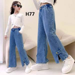 New Arrival Kulot Jeans Anak Perempuan Variasi Kancing Bawah Kulot Anak Denim