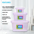 Home Gallery Stackable Storage Box with Handle, Capacity: 30L | Durable & BPA-Free | Stackable Design | Multi-Purpose Storage for Cosmetics, Sundries, Clothes & More | Space-Saving & Easy to Carry | BUY 1 TAKE 1 | Dimension: L49.5xW34xH34cm. 