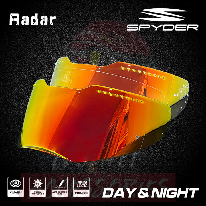 Spyder Radar Helmet Visor Lens Revo Clear Red Lens Lazada