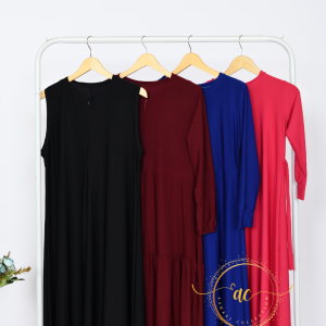 Gamis Muslimah Yukensi Super Jumbo Jersey Nyaman - Warna Solid Multisize
