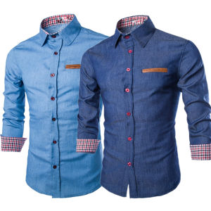 ZOOPF Men Long Sleeve Shirts Slim Fit Solid Business Formal Shirts for Autumn