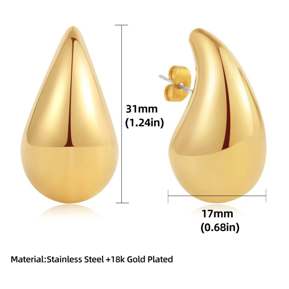 Dropship Chunky Gold Hoop Earrings For Women; Lightweight