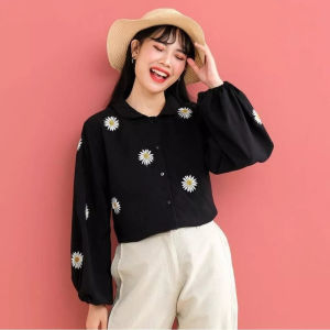 SENNA STORE Kemeja Daisy Vivian Bahan Wolfis Aplikasi Bordir Terbaru 2023 Simple Remaja Trendy Viral