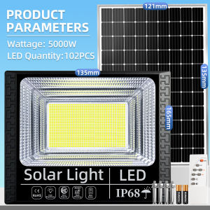 EEKOO ไฟโซล่าเซลล์ หลอดไฟ led 100000W IP68 กันน้ำ กันฟ้าผ่า โซล่าแสงสีขาว ไฟถนน เซ็นเซอร์ Solar Light โซล่าเซลล์ ไฟสปอร์ตไลท์ LED รับประกัน 30 ปี