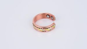 MagVIVACE Copper Rings for Men Women Magnetic Ring Tricolor Gold 99.9% Solid Copper Couples Megnetfield Ring with Magnet (2.3+2.6)