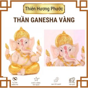 Tượng thần Ganesha màu vàng loại đẹp
