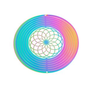 HIROCHAO Gradient Color Wind Spinner Catcher 3D Flowing Light Effect Dynamic Rotating Wind Chimes Bird Deterrent Animal Spinner Wind Chime Pendant Wedding