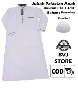 gamis pria Jubah Anak putih Tanggung Gamis Laki Laki umur 12 13 14 tahun remaja 15 16 17 tahun Baju Koko anak baju muslim anak jubah arab lengan panjang Jubah Gamis Pria Terbaru 2021 Murah kekinian Free 1 Peci Jubah Pria Arab al haramain COD - BVJ