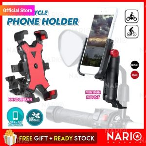 NARIO Malaysia MOTOWOLF Aluminium Alloy Phone Holder Handle Bar Side Mirror Motorcycle Smartphone Holder Bag Motorbike Holder for GRAB LALAMOVE RIDER 摩托车手机支架