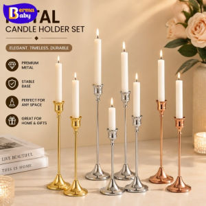 BERMA BABY 3PCS Vintage Candle Holder Stand Nordic Style Metal Iron Candlestick Wedding Party Candlestick Rack