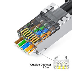 Zoerax cat6A Cat6 CAT5E đi qua RJ45 phích cắm mô-đun Mạng kết nối UTP/STP 1.1/1.2 mét lỗ cuối cho cáp Ethernet