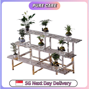【Pure Care】 Stainless Steel Plant Bench Hanging Rack Planter Stand Railing Indoor Outdoor