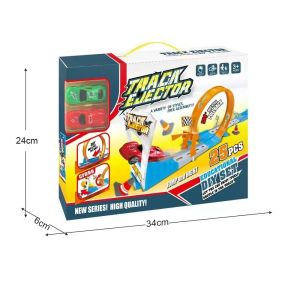 Toy Car Hot Wheels Race Track Set Builder Train DIY Metal Racing Alloy Track Ejection Track