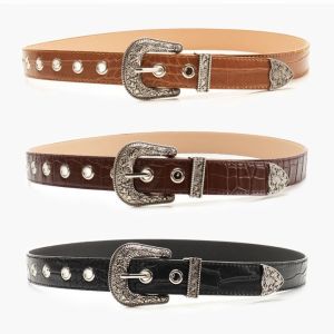 DJDK Punk Retro Waist Belt Y2k Pin Buckle PU Leather Waistbands Fashion Hip Hop Women Belt Women Girls