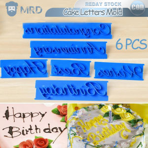6pcs/Set Letters Mold Cookie Fondant Stamp Biscuit Sugarcraft Cake Decoration Topper Happy Birthday Anniversary Best Wishes Letters Mold Fondant Letter Cutters Mini Mold Used For Decoration Mold Of Soft Candy Cake