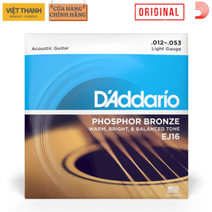 [Chính Hãng] Bộ Dây Đàn Guitar Acoustic Dây Sắt DAddario EJ16 - Kích Cỡ 12-53 Phosphor Bronze