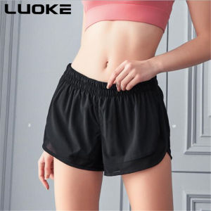 Luoke 2020 ใหม่แห้งเร็วระบายอากาศสบายปรับเอวกระชับเย็บตาข่ายเหมป้องกันการสึกหรอซับโยคะออกกำลังกายวิ่งกระโดดที่เดินทางมาพักผ่อนกีฬากางเกงขาสั้นของผู้หญิง