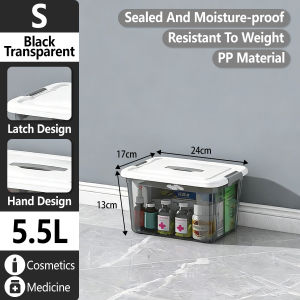 Transparent Storage Box Multi Size Thickened Stackable Clothes Toys Storage Organizer Box With Handle Lid 透明收纳箱
