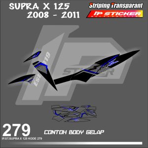 SUPRA X125 2008-2011 (COD) STIKER STRIPING MOTOR HONDA SUPRA X125 HOLOGRAM DAN TRANSPARAN