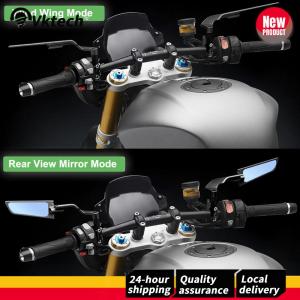 【Free Shipping】 Motorcycle Rear View Mirrors Adjustable 360  Rotating Stealth Wind Wing Side Mirrors 10mm 8mm Motorcycle Accessories