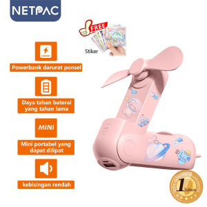 NETPAC Kipas Angin Mini Portable 3500mAh 3 in 1 Powerbank Lipat Pocket Handheld Mini Fan USB Rechargeable