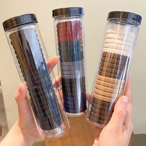 [haoh] แหวนใส่ผ้าขนหนูกระป๋อง20ชิ้น กล่องยืดหยุ่นสูงไร้รอยต่อสีทึบที่มัดผมหางม้าเครื่องประดับผม